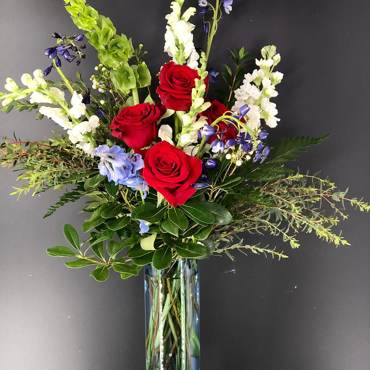 Red, White fashion and Blue Wall Floral Arrangement